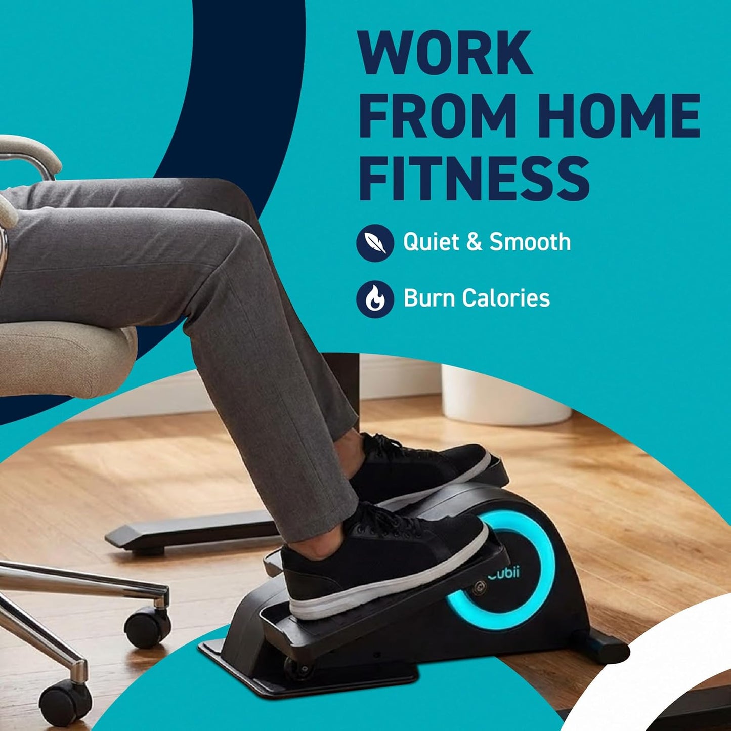 JR1 Seated under Desk Elliptical Machine for Home Workout, Mini Elliptical, Desk Bike Pedal Exerciser, Whisper Quiet, under Desk Pedal Exerciser W/Adjustable Resistance & LCD Display